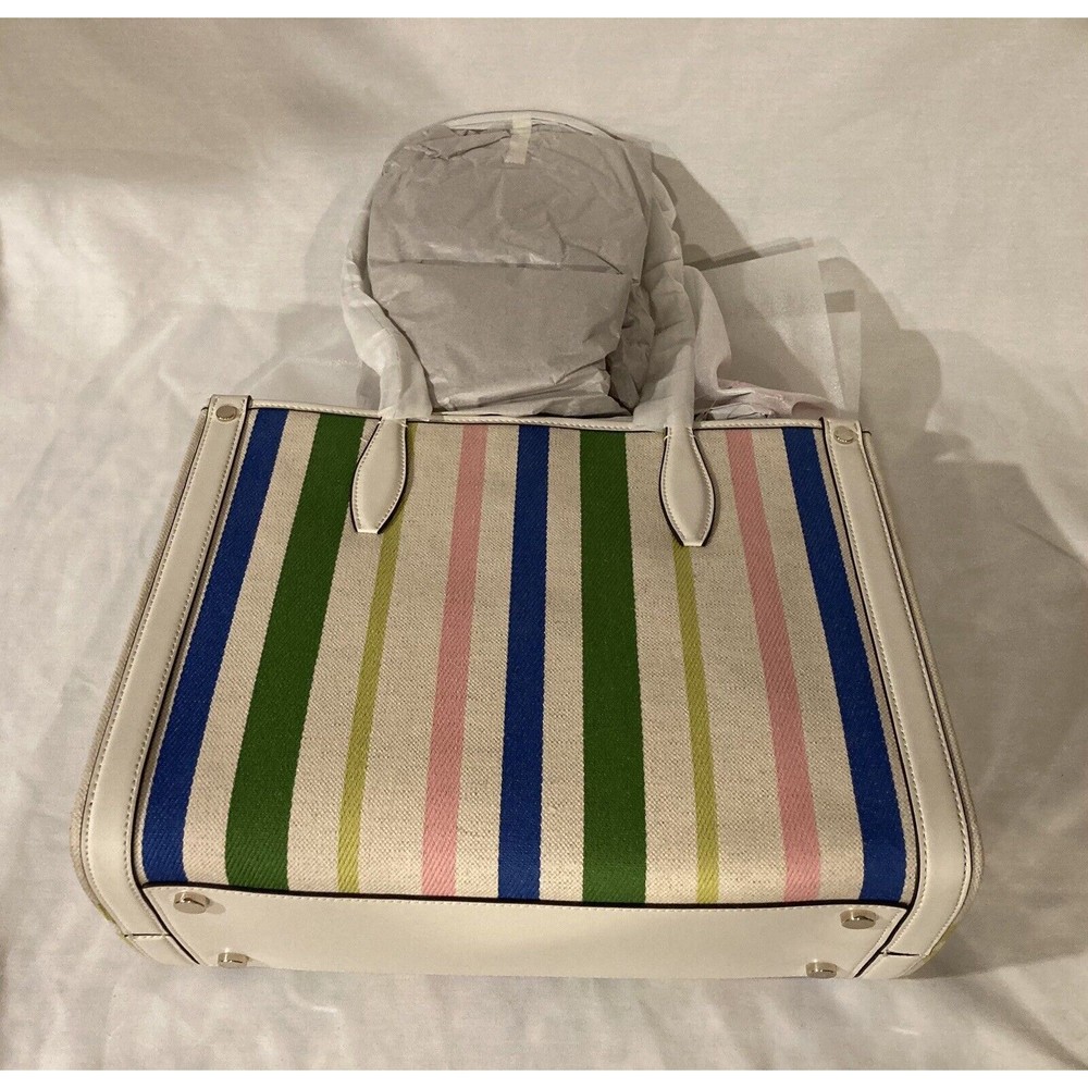 Kate Spade New York Market Breezy Stripe Tote Parchment Multi NEW - Picture 3 of 8
